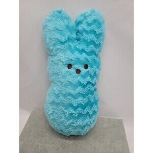 Peeps 10" Marshmallow Bunny Rabbit Blue Chevron Plush Stuffed Striped Fur 2016